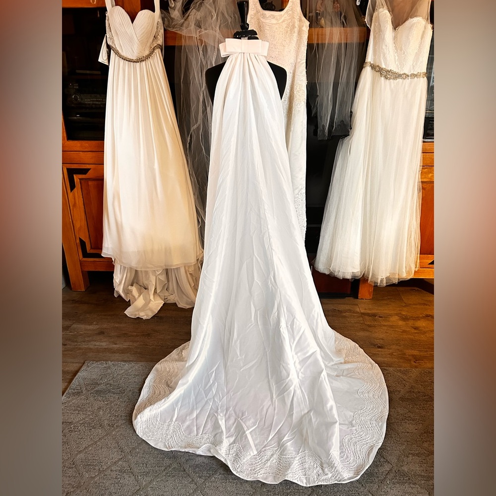 Elegant White Bridal Skirt with Chapel Train